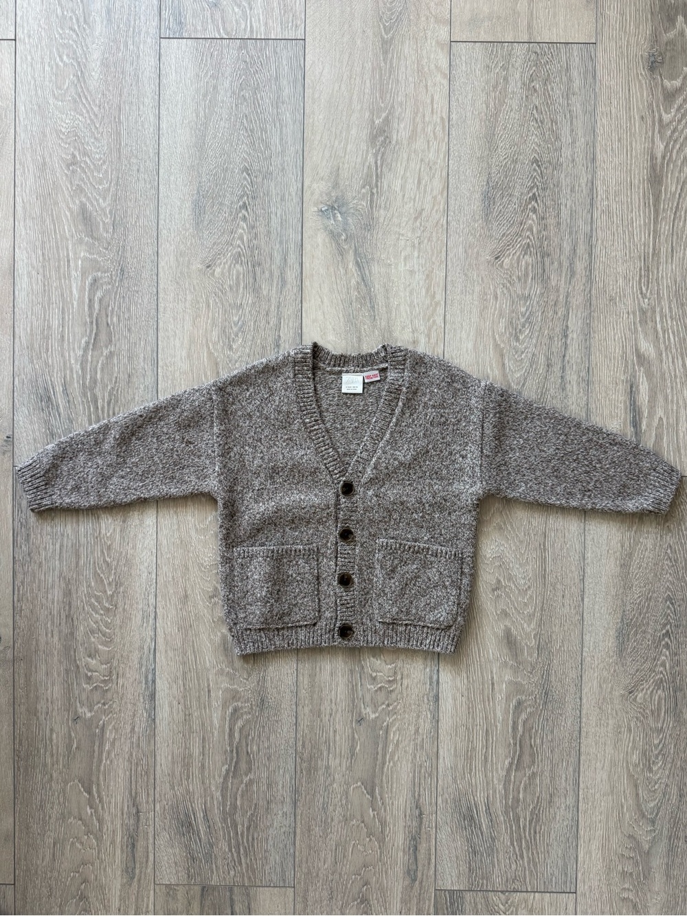 ZARA Kids - Neutral Taupe Brown V-Neck Cardigan